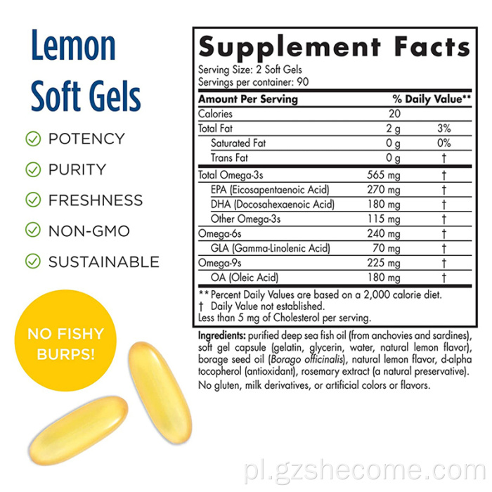 Suplement oleju rybnego Poprawiaj zdrowie kości Omega3 Softgels